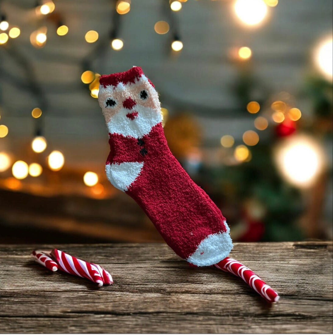 Fleece Christmas Socks one size