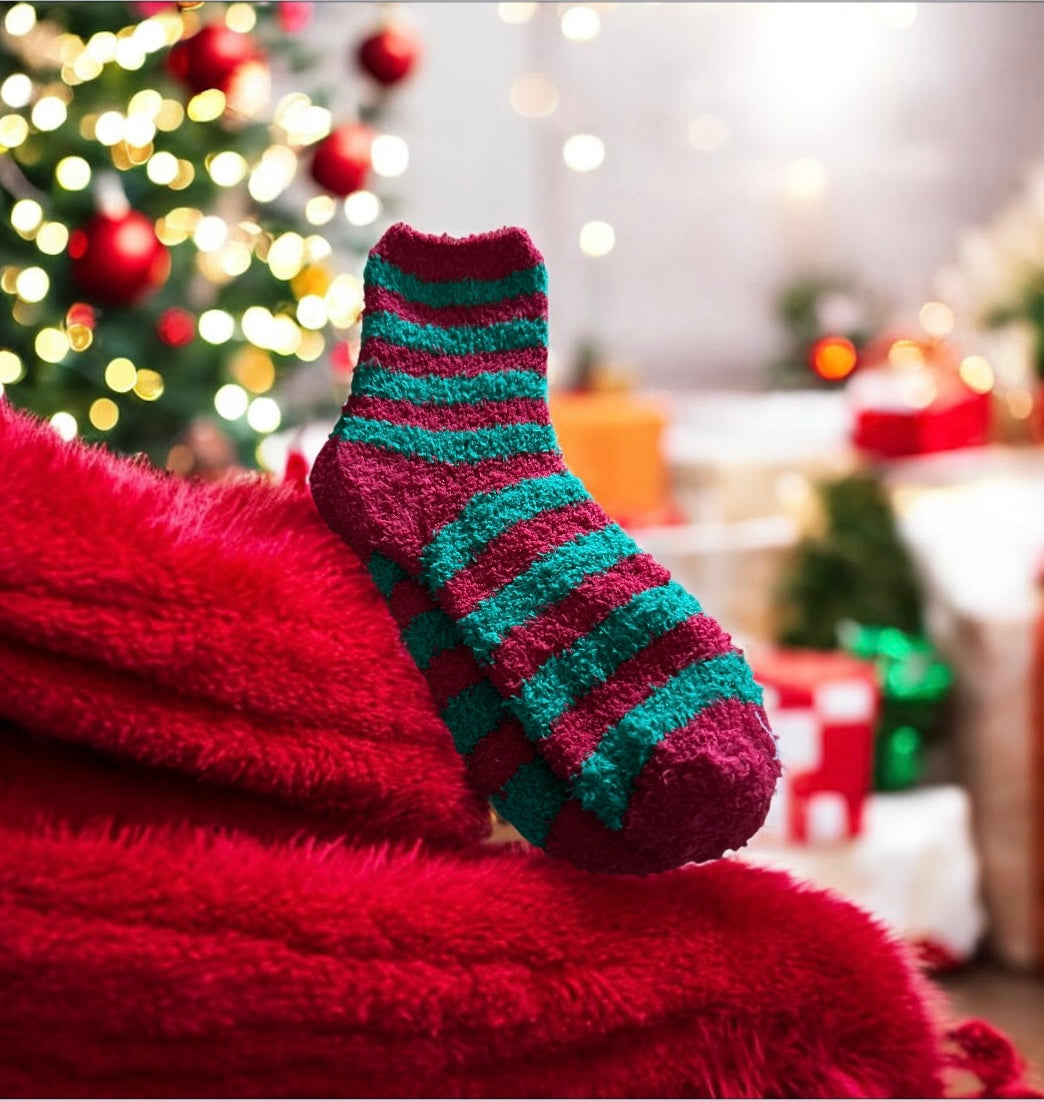 Fleece Christmas Socks one size