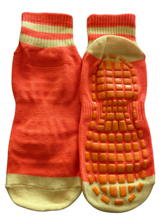 Orange non slip breathable sporty ankle socks