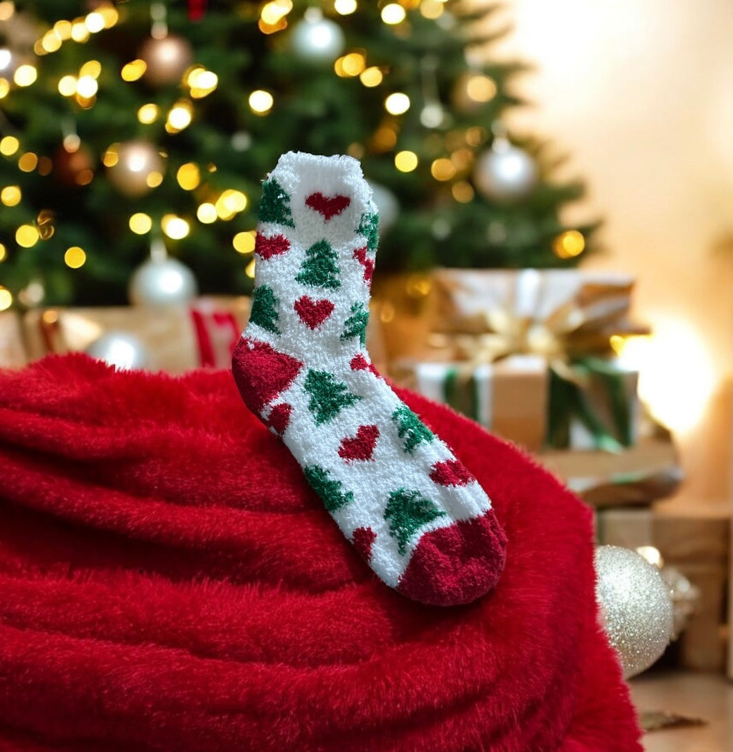 Fleece Christmas Socks one size