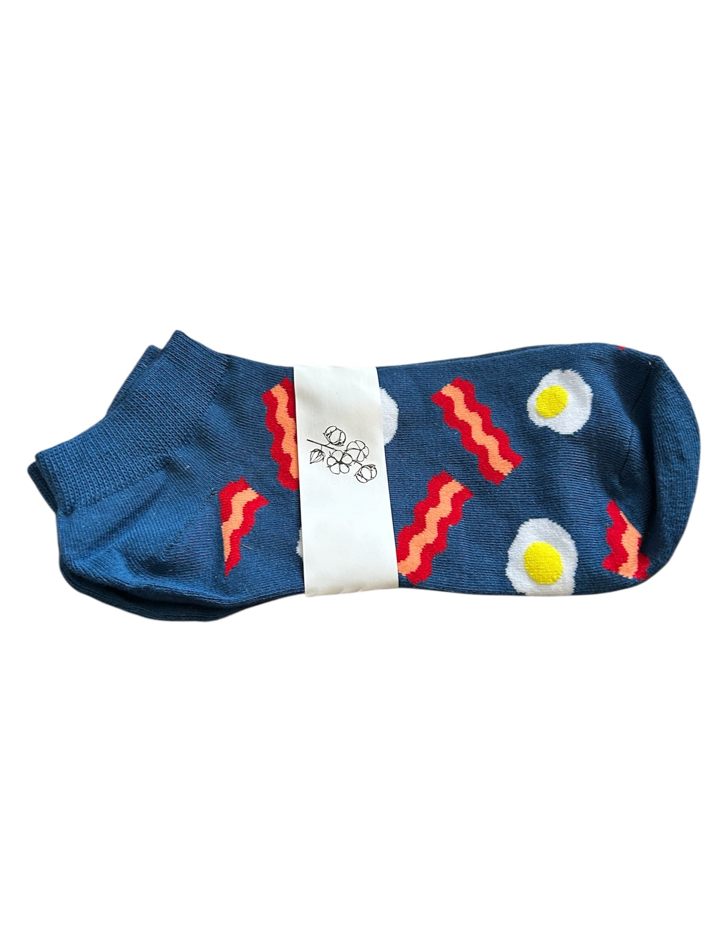 Men’s funky egg and bacon trainer socks 9-11size