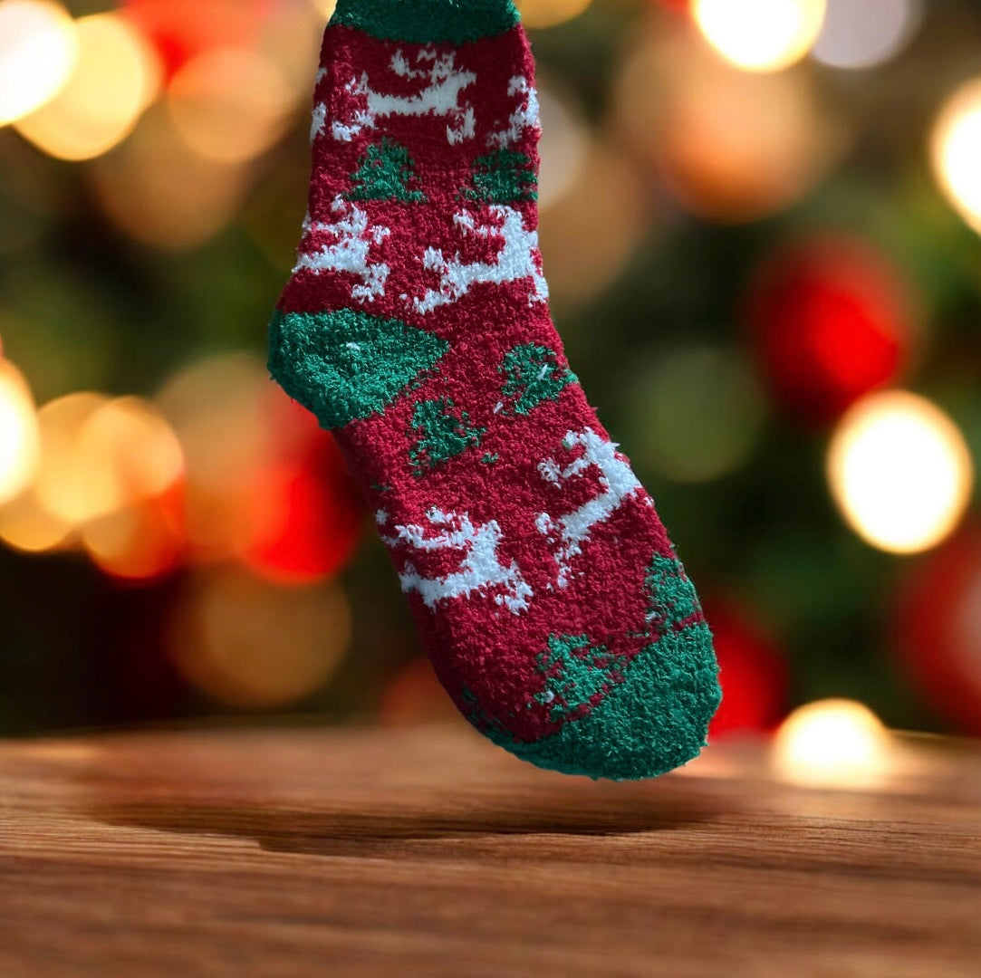 Fleece Christmas Socks one size