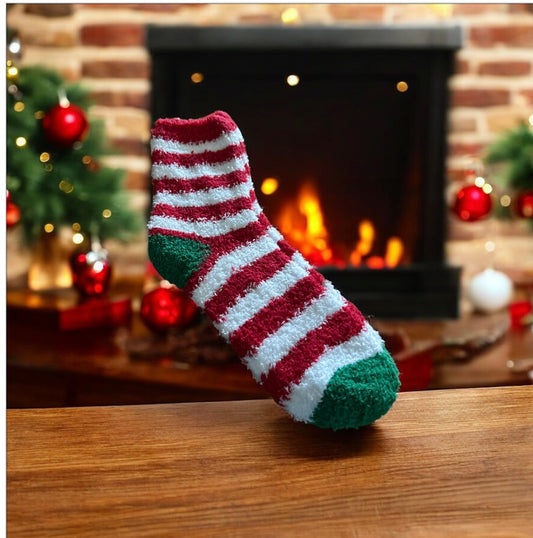 Fleece Christmas socks one size